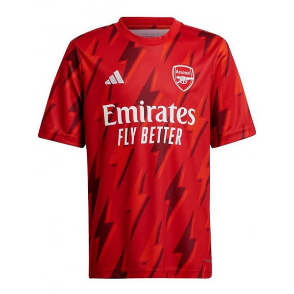 Arsenal maillot d'entrainement d'avant-match Kit de football rouge pour hommes uniformes de football en tête chemise de sport 2023-2024